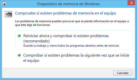 Diagnostico de memoria de Windows.