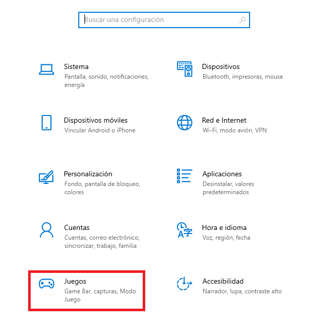 configuracion - juegos